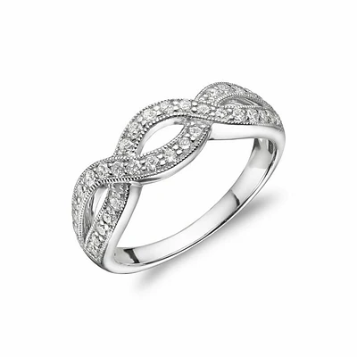 Diamond Pave Infinity Style Band 14KT Gold 0.51CTDI