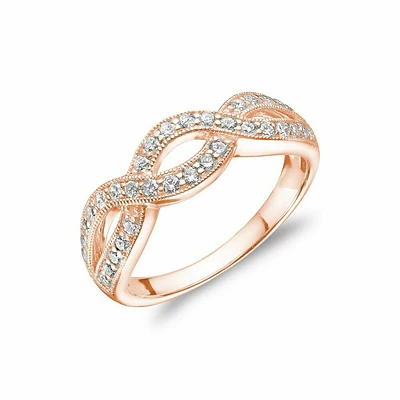 Diamond Pave Infinity Style Band 14KT Rose Gold 0.51CTDI