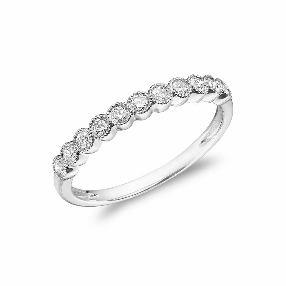 Diamond Milgrain Semi Eternity Band 14KT Gold 0.25 carat TDW