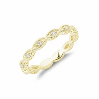 Milgrain Marquise Diamond Stackable Ring Yellow Gold