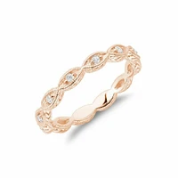 Milgrain Marquise Diamond Stackable Ring Rose Gold