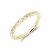 Diamond Pave Milgrain Stackable Band 14KT Gold 0.19CTDI