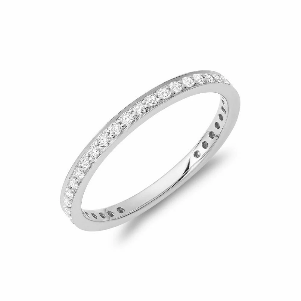 Diamond Pave 3/4 Eternity Stackable Band 14KT Gold 0.27CTDI