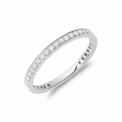 Diamond Pave 3/4 Eternity Stackable Band 14KT Gold 0.27CTDI