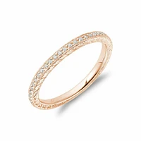 Diamond Pave Milgrain Stackable Band 14KT Rose Gold 0.19CTDI