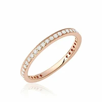 Diamond Pave 3/4 Eternity Stackable Band 14KT Rose Gold 0.27CTDI