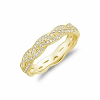 Diamond Pavé Braided Band 14KT Gold 0.21CTDI