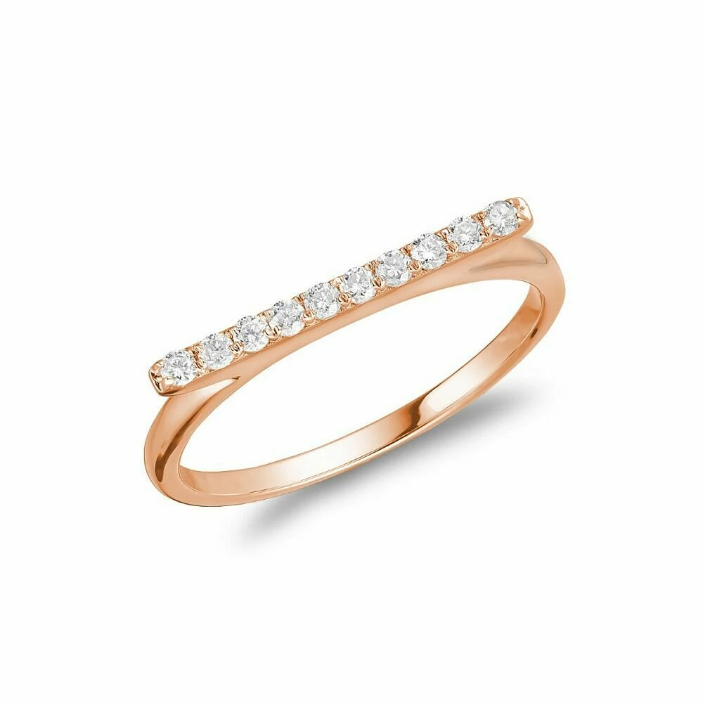 Bar Diamond Fashion Ring Rose Gold