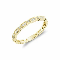 Milgrain Diamond Stackable Ring Yellow Gold
