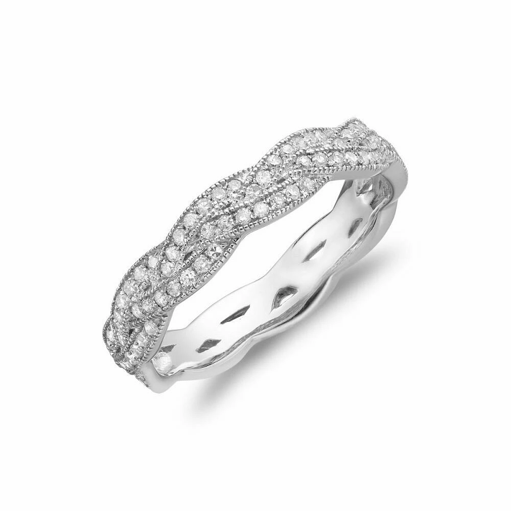 Diamond Pavé Braided Band 14KT Gold 0.21CTDI