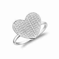 Curved Heart-Shaped Diamond Ring Gold