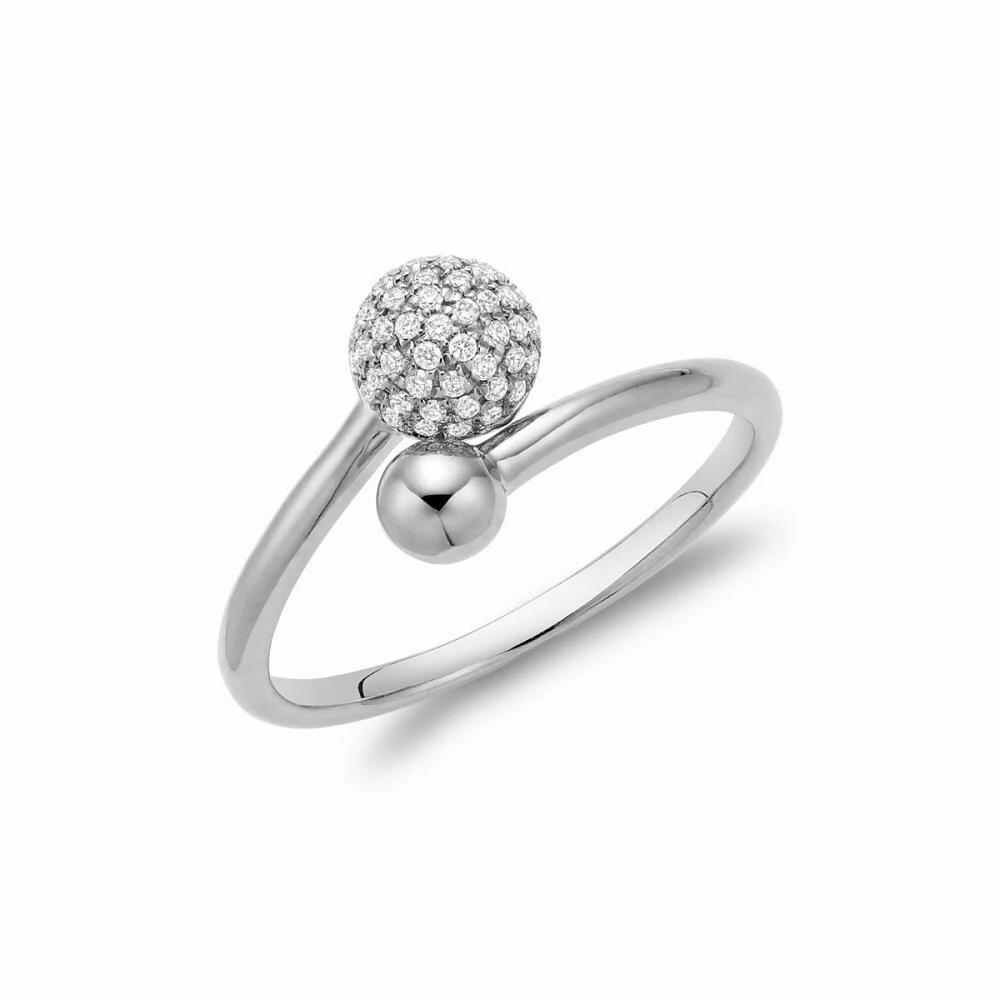 Diamond Pave Crossover Ring Gold