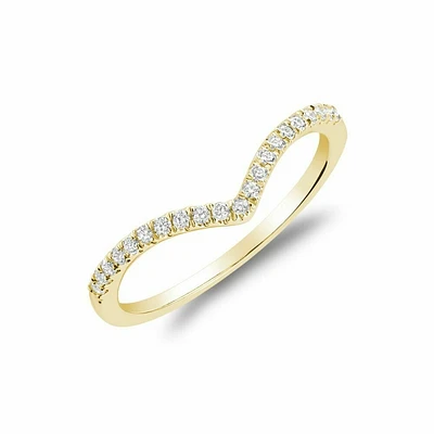 Diamond V Shape Fashion Ring Yellow Gold