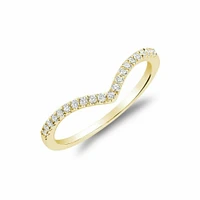 Diamond V Shape Fashion Ring Yellow Gold