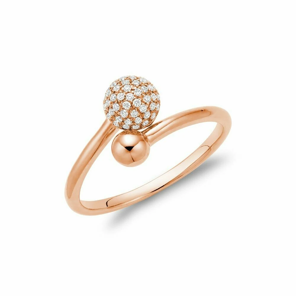 Diamond Pave Crossover Ring Rose Gold