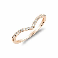 Diamond V Shape Fashion Ring Rose Gold