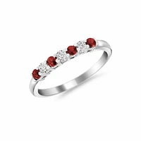 Semi Eternity Ruby & Diamond Ring Gold