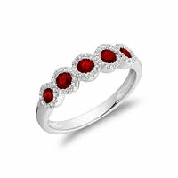 Ruby & Diamond Frame Ring White Gold