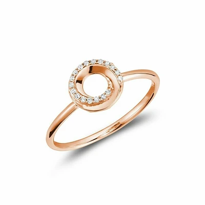 Diamond Swirl Ring 10KT Rose Gold 0.05CTDI