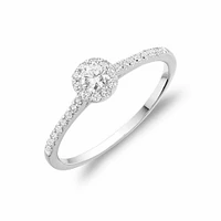 Round Diamond Halo Engagement Ring Gold