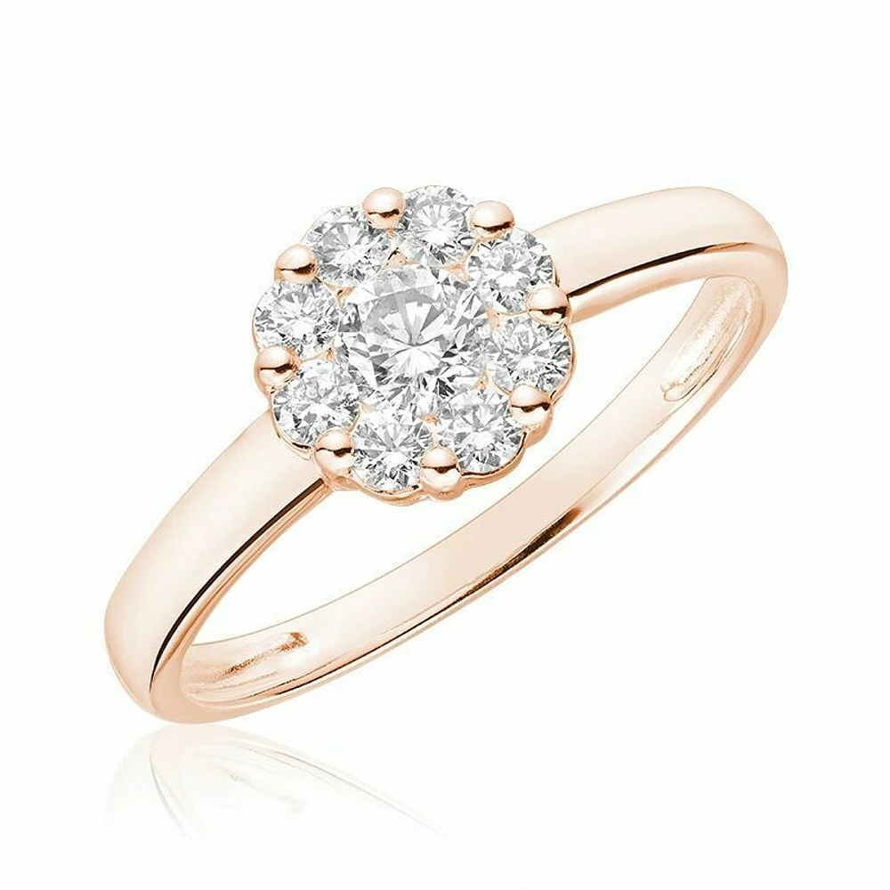 Cluster Mount Diamond Ring 0.15CTDI Rose Gold