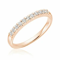 Diamond Claw Set Semi Eternity Band 10KT Rose Gold 0.15CTDI