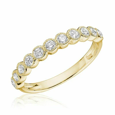 Semi Eternity Diamond Band Yellow Gold