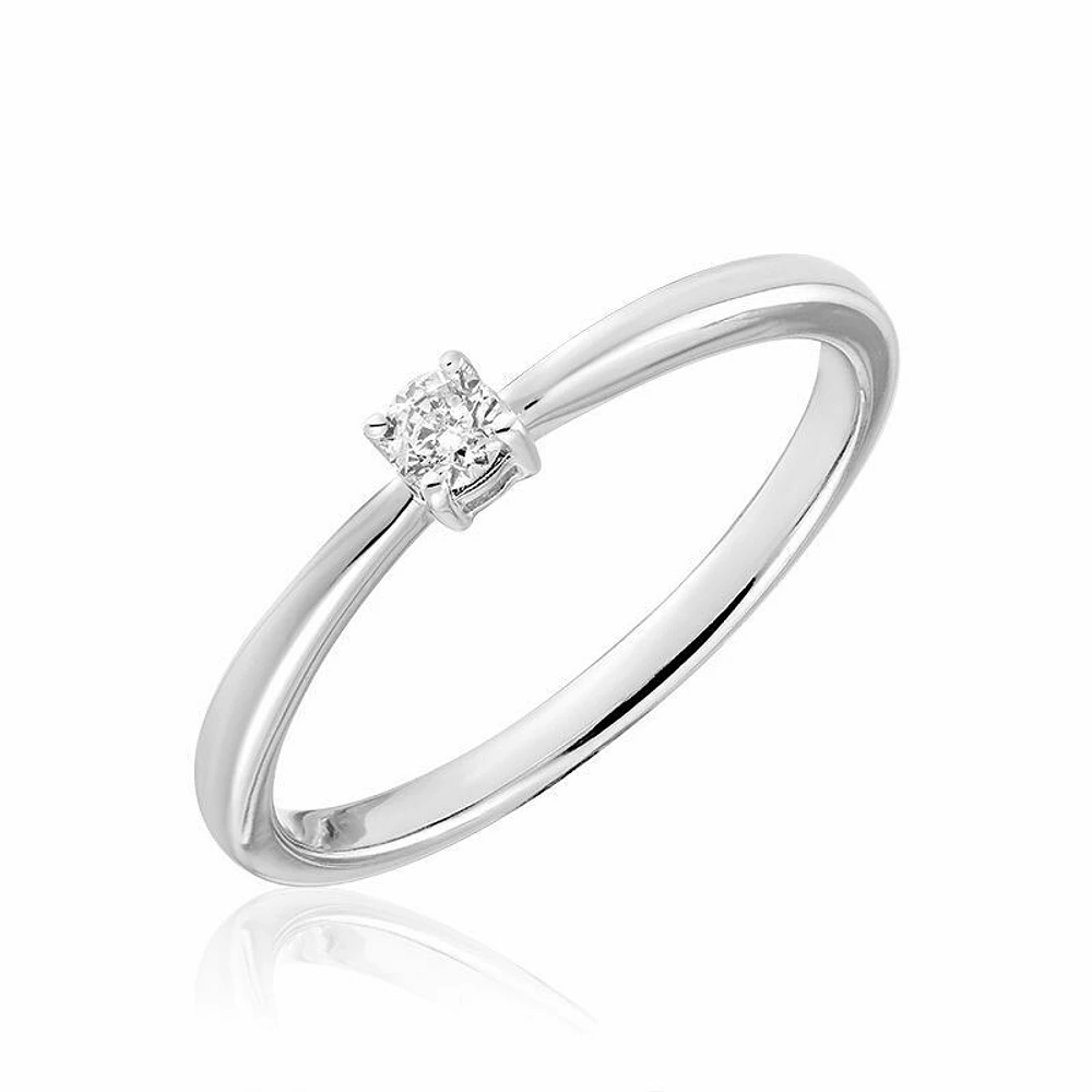 Diamond Solitaire Ring 10KT Gold 0.10 carat