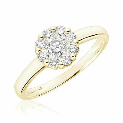 Cluster Mount Diamond Ring 0.15CTDI Yellow Gold