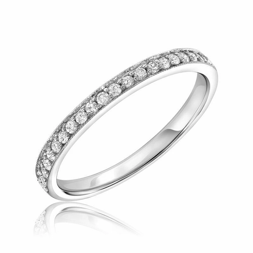 Diamond Pavé Milgrain Band 10KT Gold 0.16CTDI