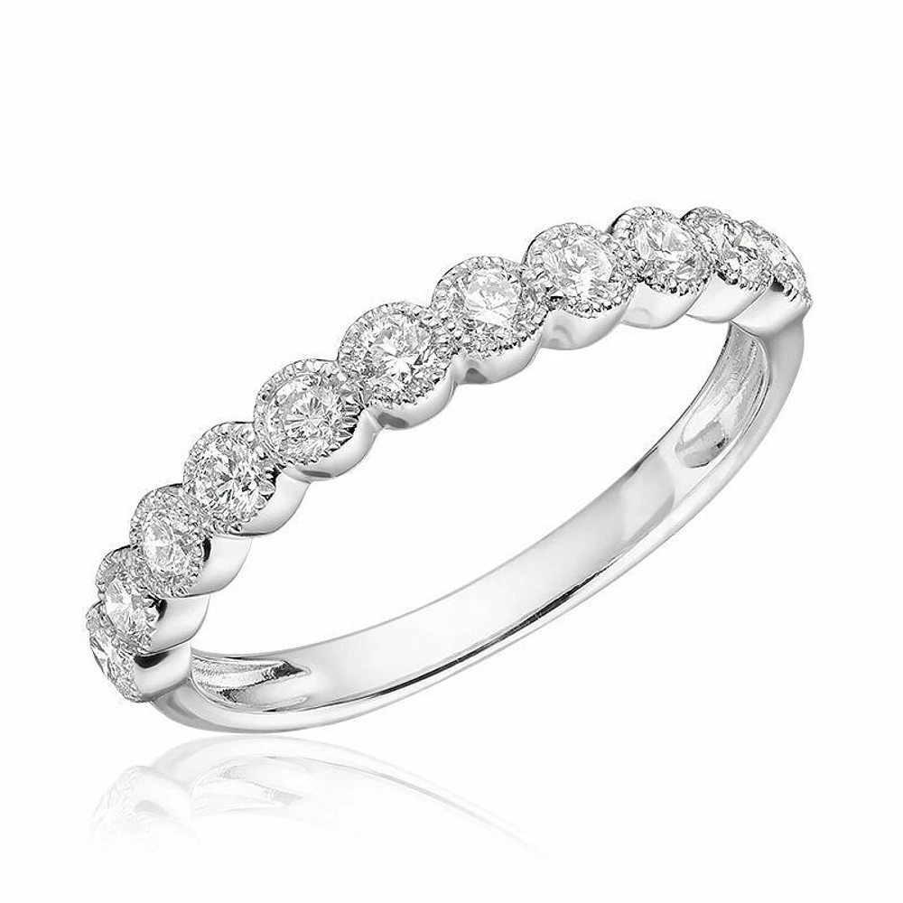 Semi Eternity Diamond Band White Gold