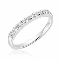 Diamond Claw Set Semi Eternity Band 10KT Gold 0.15CTDI