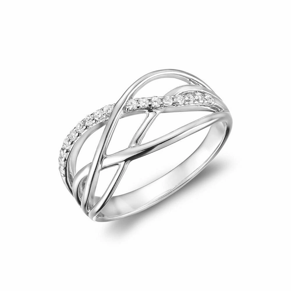 Split Waves Diamond Ring White Gold