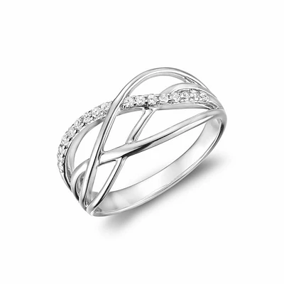 Split Waves Diamond Ring Gold