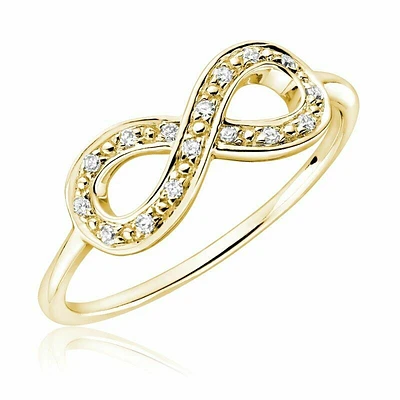Diamond Infinity Ring Yellow Gold