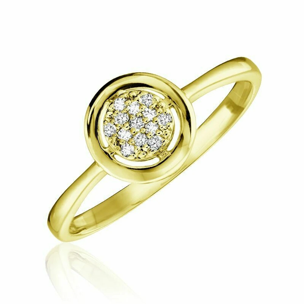 Circle Fashion Diamond Ring Yelllow Gold