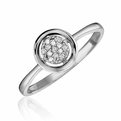 Circle Fashion Diamond Ring White Gold