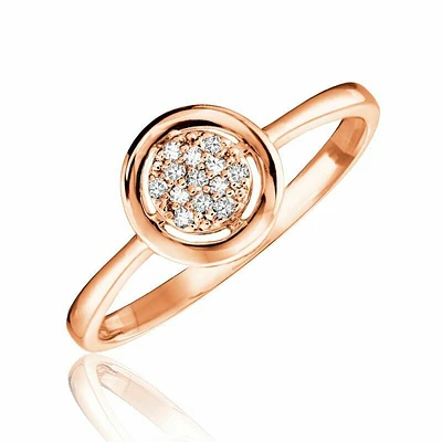 Circle Fashion Diamond Ring Rose Gold