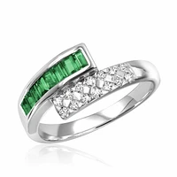 Bypass Emerald & Diamond Ring