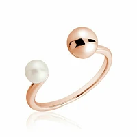 Open Pearl Ring Rose Gold