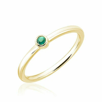 Emerald Stackable Ring Yellow Gold