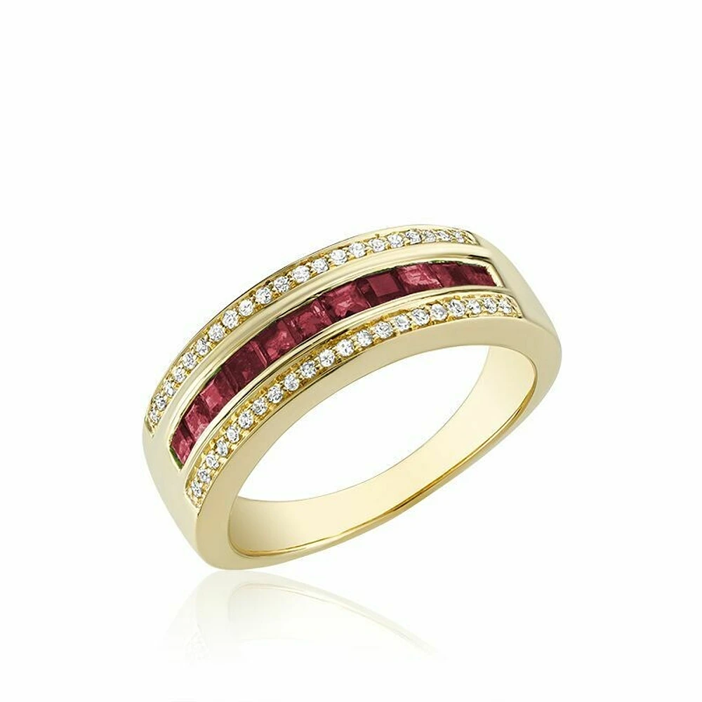 Ruby & Diamond Ring Yellow Gold