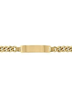 Yellow Gold Hollow Curb ID Bracelet  10KT, 14KT & 18KT