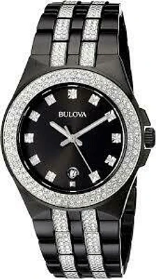 Bulova Crystals Black Dial 42MM Quartz 98B251