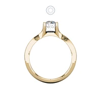 Solitaire Diamond Ring Knife Edge Four Prong