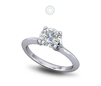 Solitaire Diamond Ring Knife Edge Four Prong