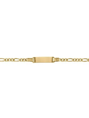 Yellow Gold Hollow Figaro Id Bracelet 10KT