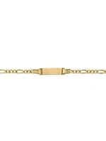 Yellow Gold Hollow Figaro Id Bracelet 10KT