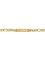 Yellow Gold Hollow Figaro ID Bracelet 10KT