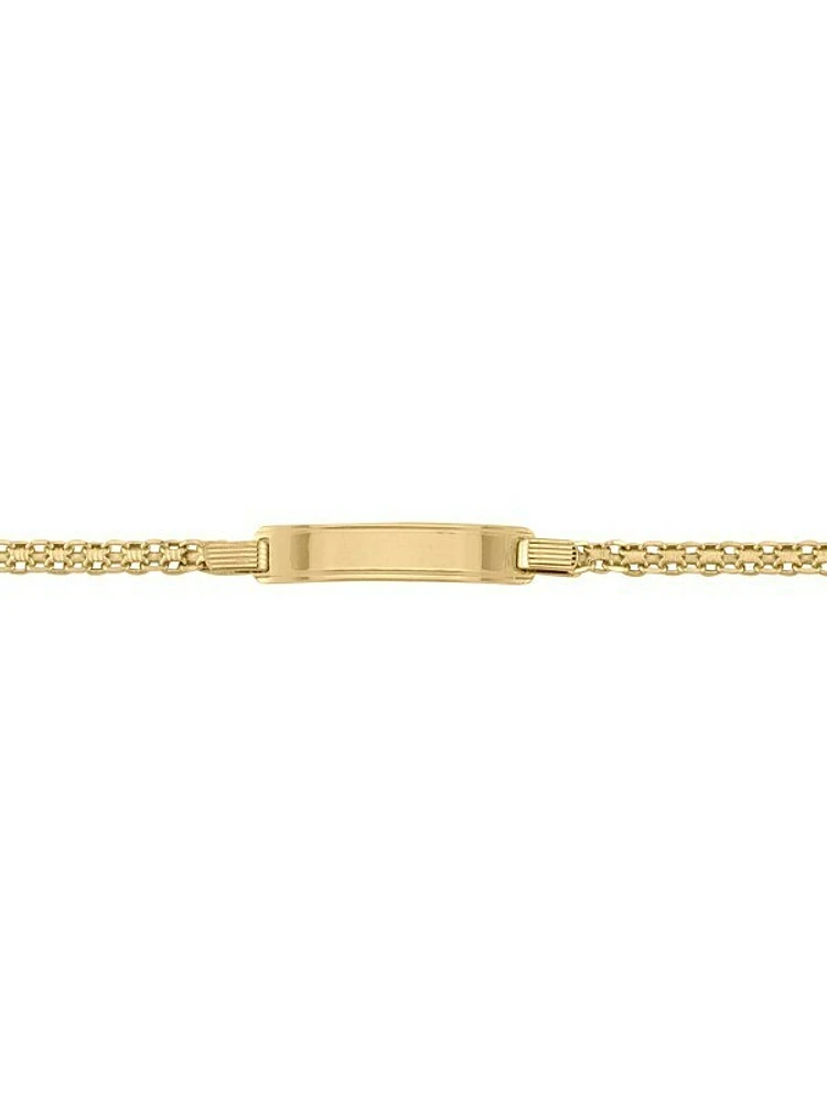 Yellow Gold Solid Bismark ID Bracelet 14KT